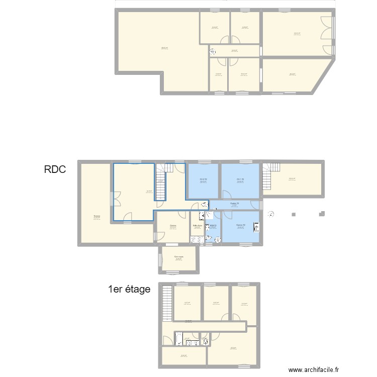 CAVALAIRE Oct 22 évolution V1. Plan de 28 pièces et 374 m2