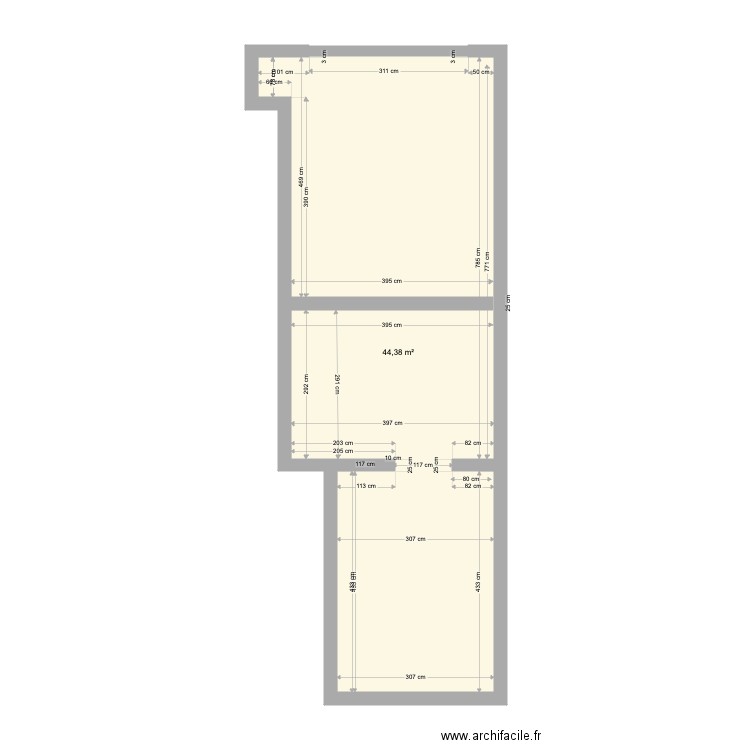 GARAGE  STN. Plan de 1 pièce et 44 m2