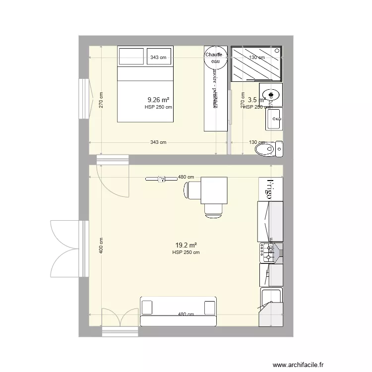 studio RDC Horloge. Plan de 