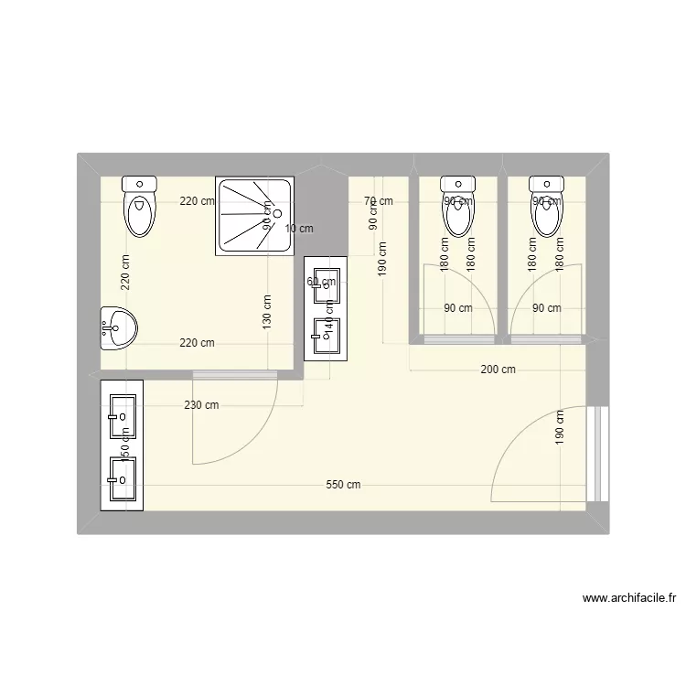 wc rdc hotel. Plan de 