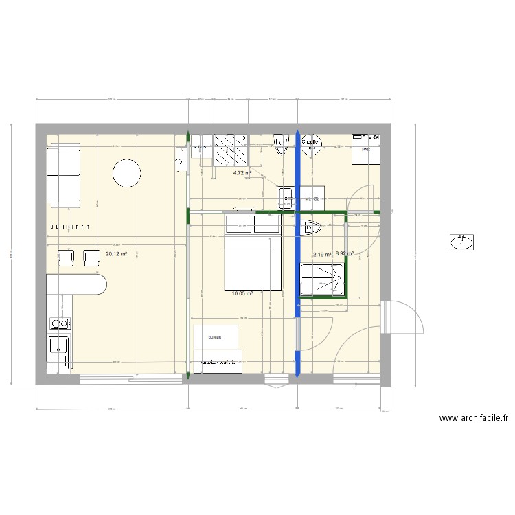 studio 18 01. Plan de 0 pièce et 0 m2