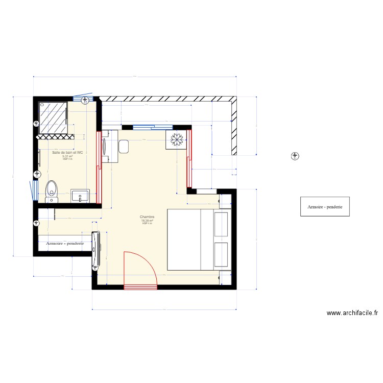 plan en cours au dessus du salon. Plan de 0 pièce et 0 m2