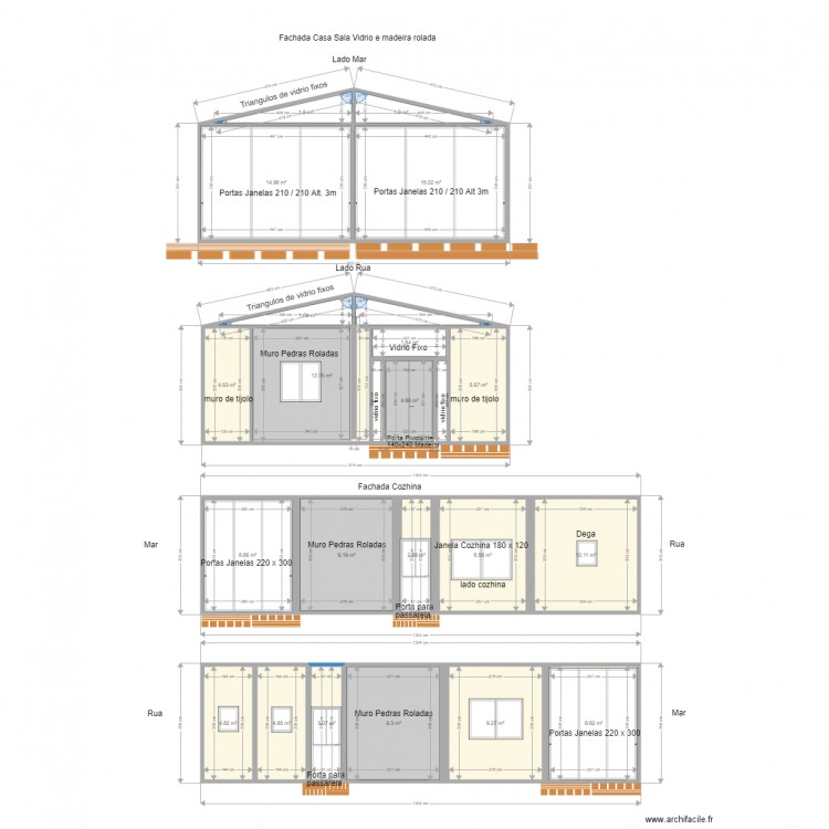 Fachadas Casa Sul Final. Plan de 0 pièce et 0 m2