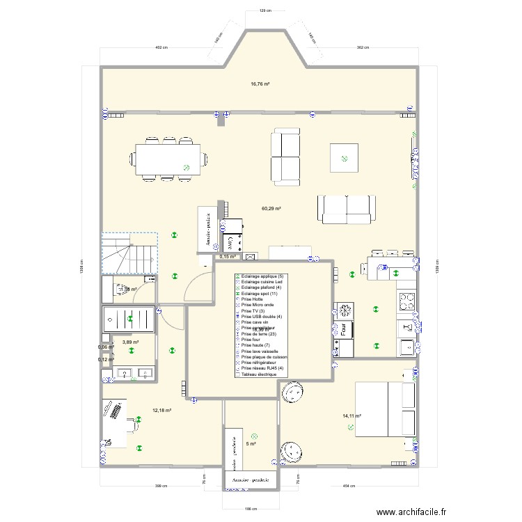 Pornichet De Gaulle RDC peu modifV4. Plan de 0 pièce et 0 m2