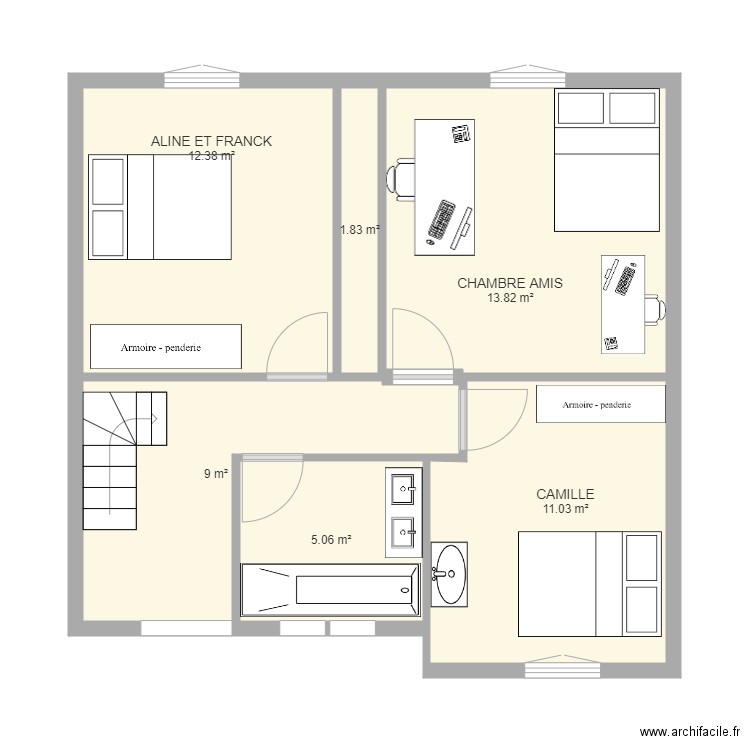 PLAN EXISTANT. Plan de 0 pièce et 0 m2