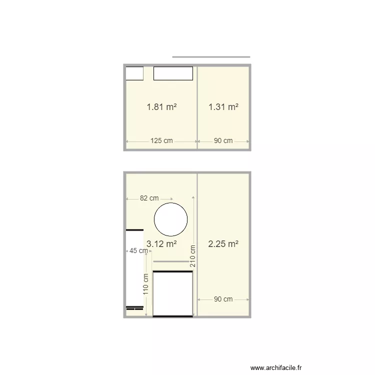 meuble sdb au sol. Plan de 