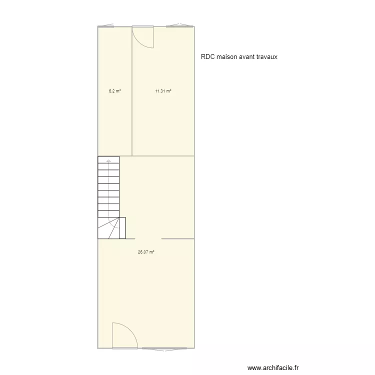 RDC avant travaux. Plan de RDC avant travaux. Plan de