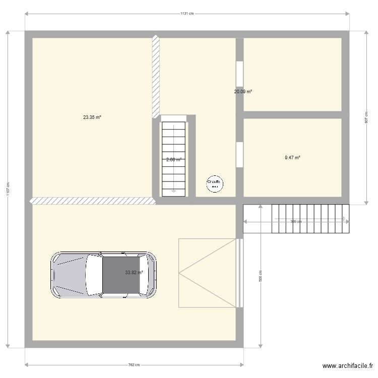 sous sol en L1. Plan de 0 pièce et 0 m2