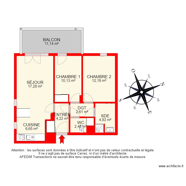 BI 14162 - . Plan de 13 pièces et 86 m2