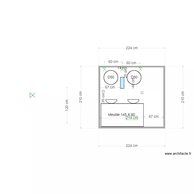 Salle de bain. Plan de 