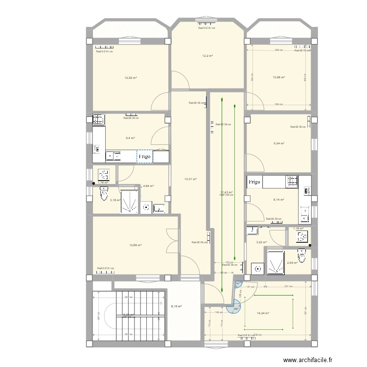 Boulainine Imad. Plan de 23 pièces et 276 m2