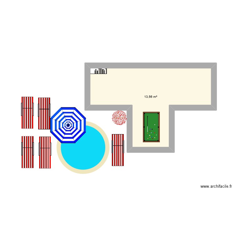 TITI. Plan de 1 pièce et 14 m2