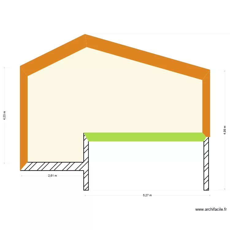 Annexe vue OUEST. Plan de 