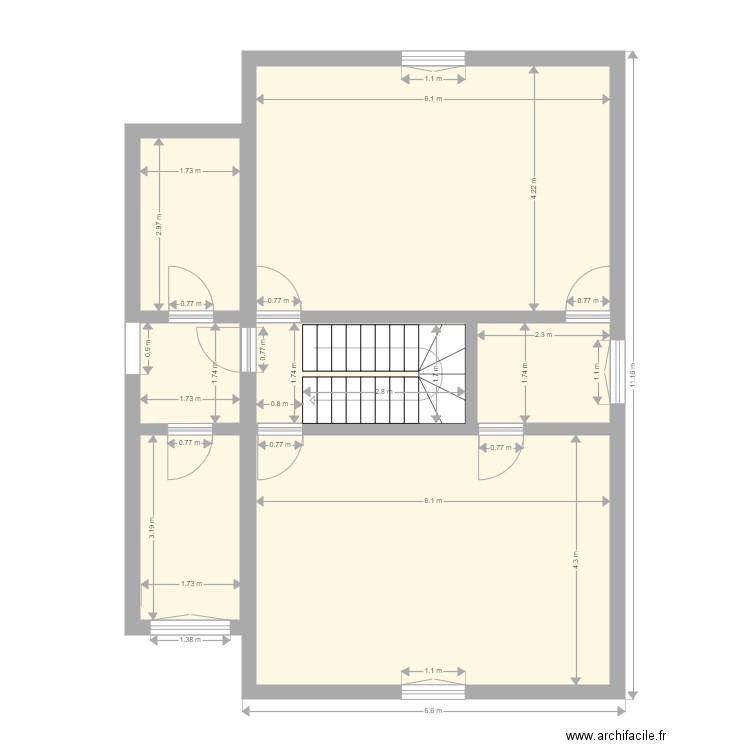 Partie B Niv 1 Avant aménagement. Plan de 0 pièce et 0 m2