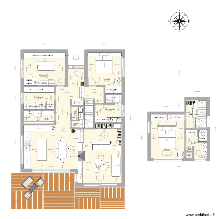 Petite Maison 3. Plan de 12 pièces et 152 m2