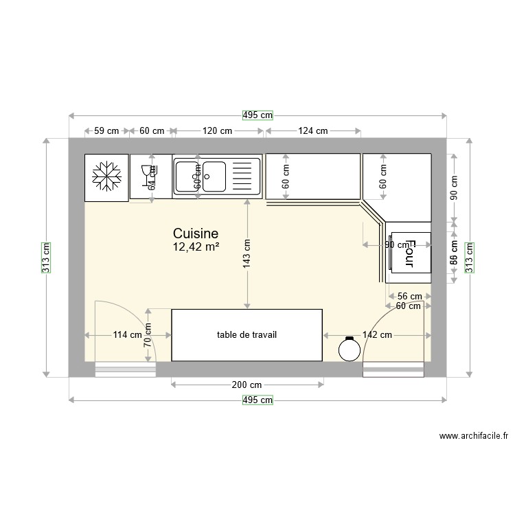 Cuisine ERP aménagé. Plan de 0 pièce et 0 m2