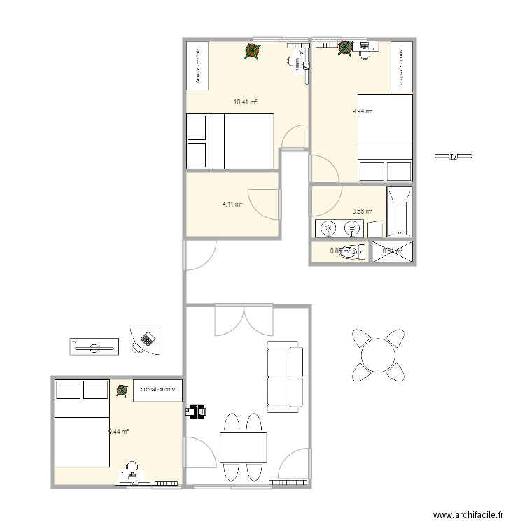 Chambre salle de bain. Plan de 0 pièce et 0 m2