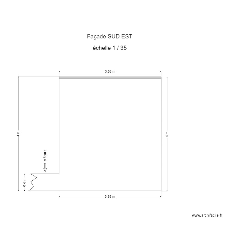 Façade SUD EST. Plan de 0 pièce et 0 m2