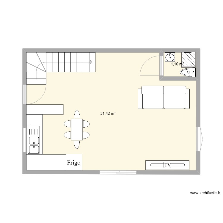 2e essaie 7*5. Plan de 0 pièce et 0 m2