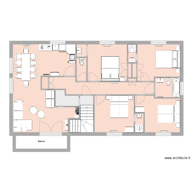 Ekrin des Cimes No3. Plan de 17 pièces et 112 m2