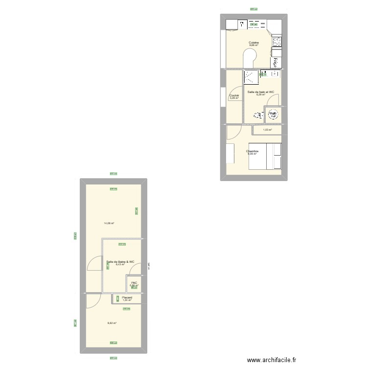 SERIE 1 : MODULE A. Plan de 11 pièces et 63 m2