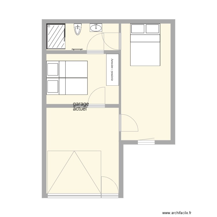 garage x de vie proposition 2. Plan de 0 pièce et 0 m2