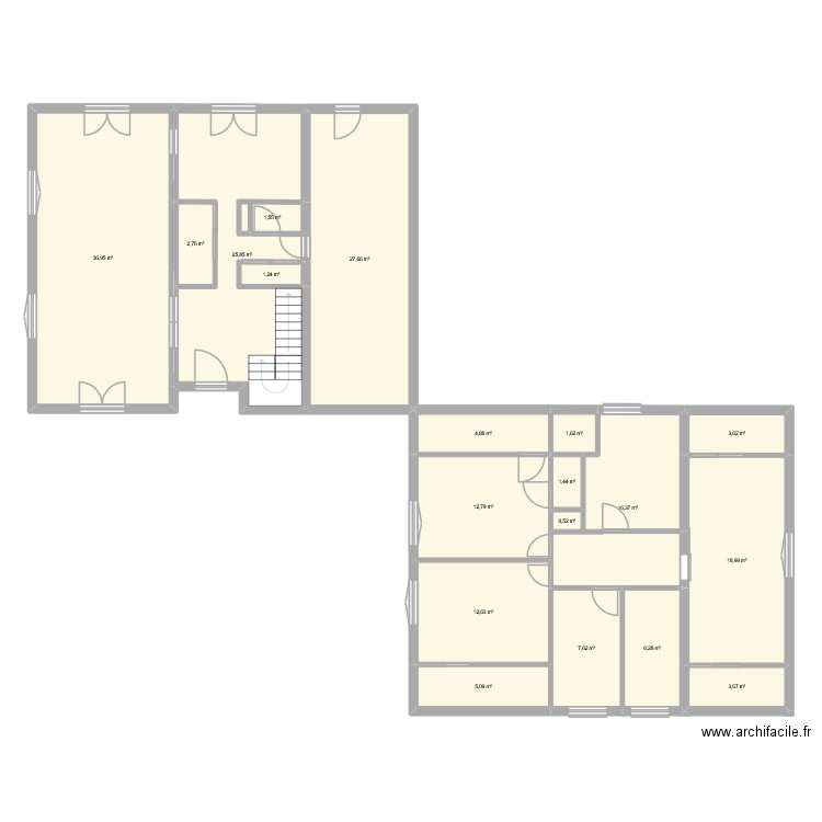 rdc maison. Plan de 19 pièces et 192 m2