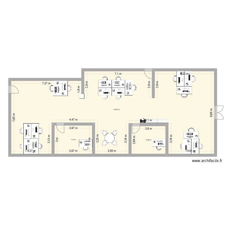 plan log ory. Plan de 3 pièces et 169 m2