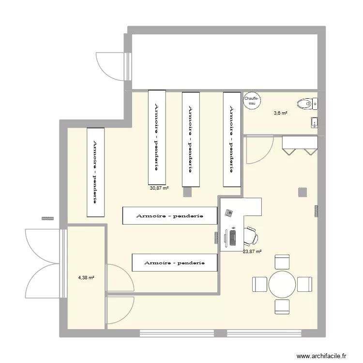 Atelier Laurent local CSE V4. Plan de 4 Pièces et 63 m² Atelier Laurent local CSE V4. Plan de 4 Pièces et 63 m²