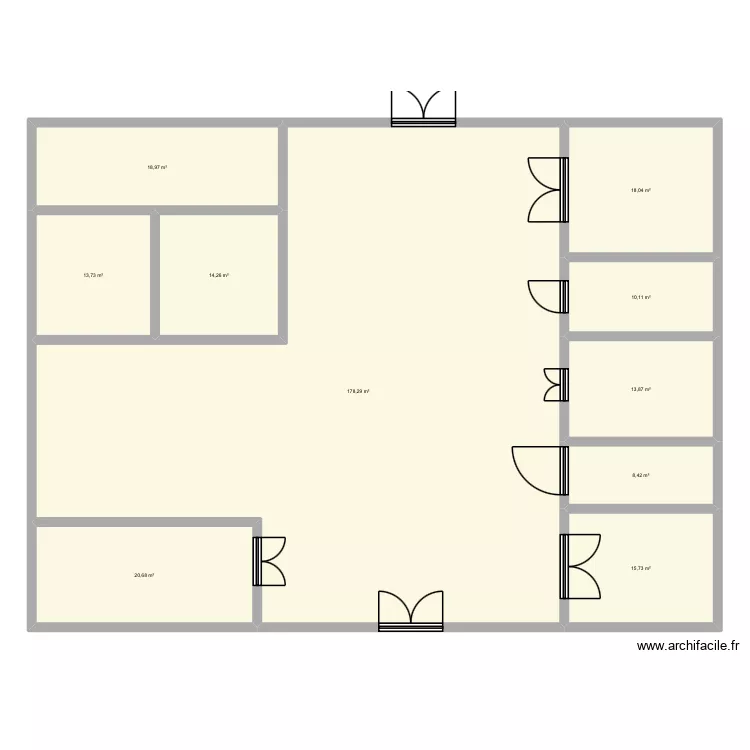 Institut. Plan de 10  et 312 m²