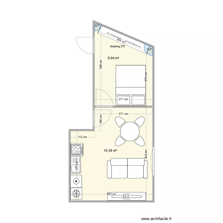 Appart Ellia. Plan de 