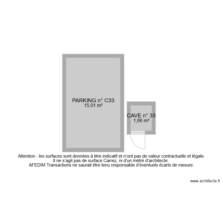 BI 8402 ANNEXES. Plan de 2 pièces et 17 m2