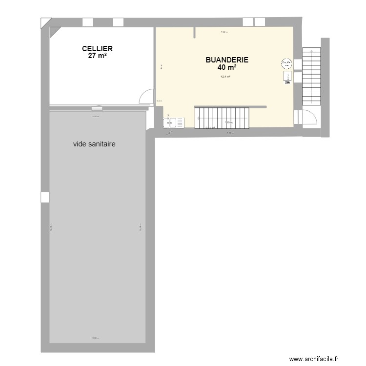 Maison VITTEL SS SOL. Plan de 3 pièces et 114 m2