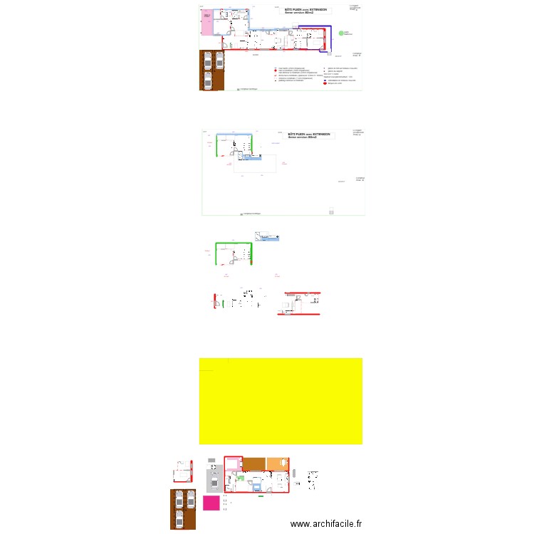 BÂTI PLEIN avec EXTENSION 4eme version 80m2. Plan de 0 pièce et 0 m2