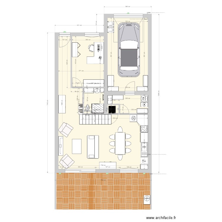 Réaménagement PLAN RDC Maison de Chartres N8. Plan de 0 pièce et 0 m2