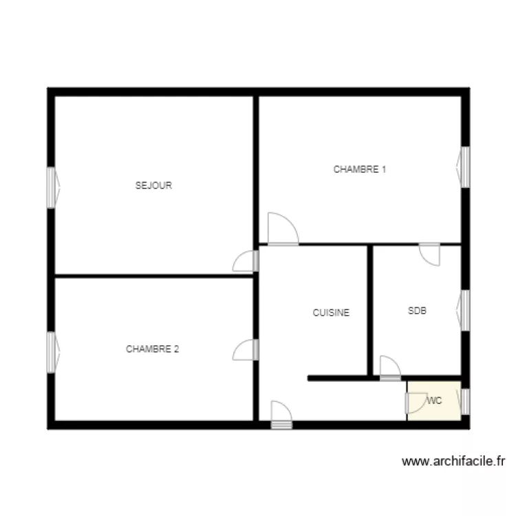 INTER AICI 2 CHAMBRES. Plan de 