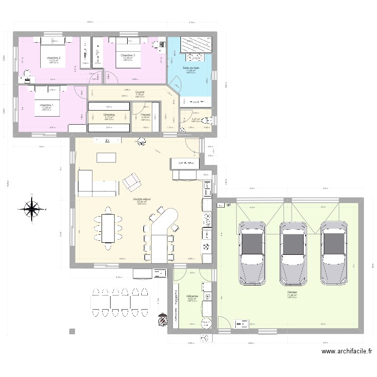 maison thibaut 2. Plan de 11 pièces et 222 m2