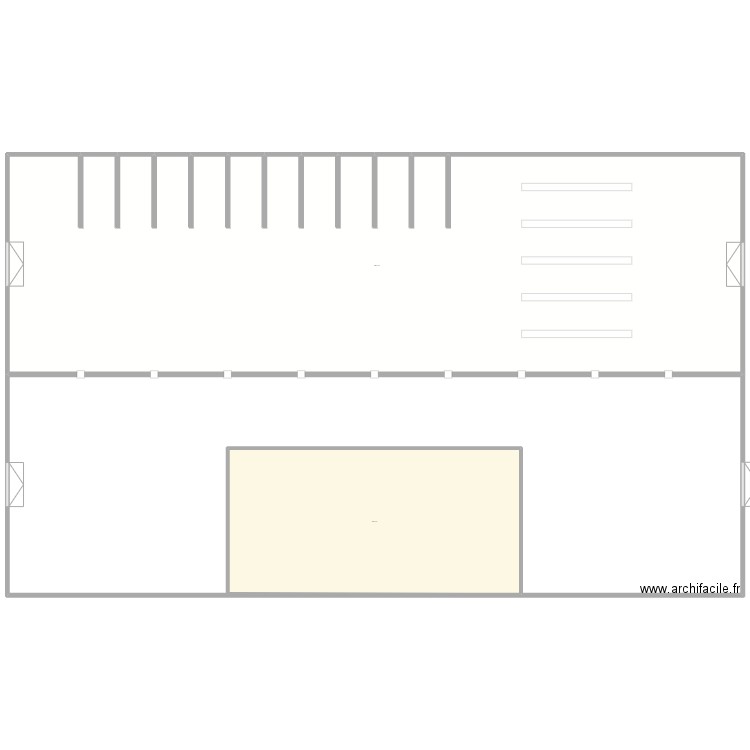 hangar. Plan de 2 pièces et -627 m2