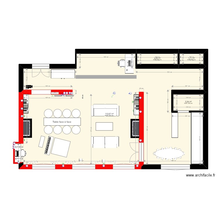 benhamou 2. Plan de 4 pièces et 122 m2