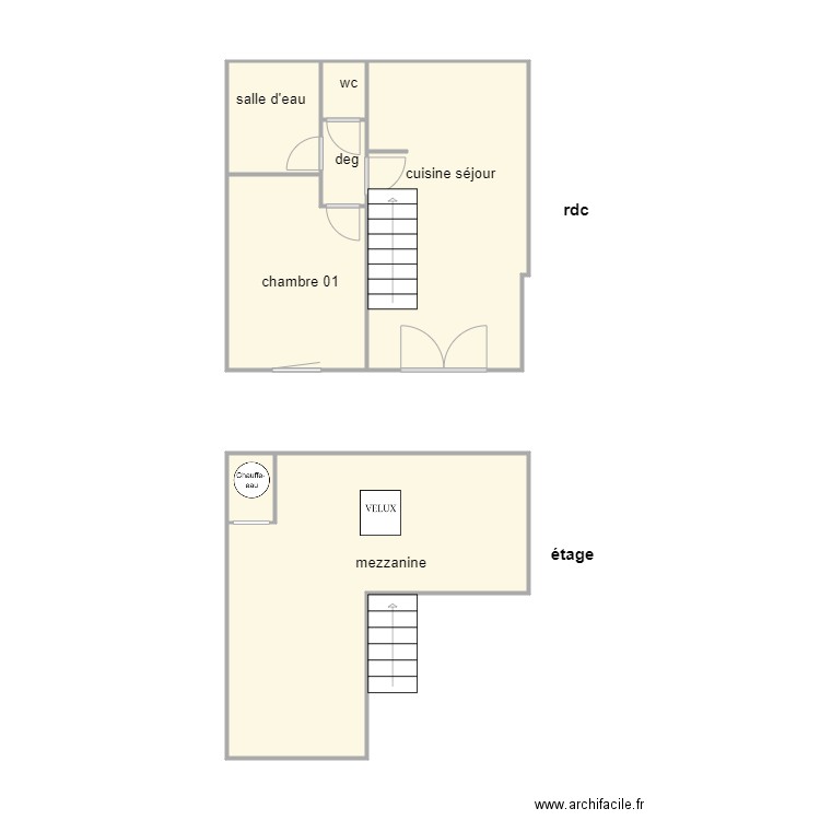 gibon am 1127. Plan de 7 pièces et 40 m2