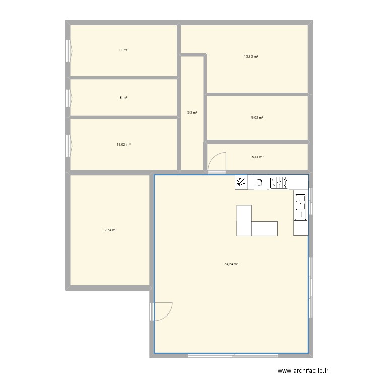 Detail maison  3. Plan de 9 pièces et 137 m2