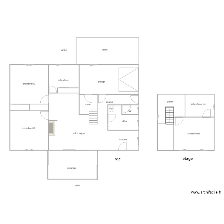 dallot. Plan de 14 pièces et 142 m2