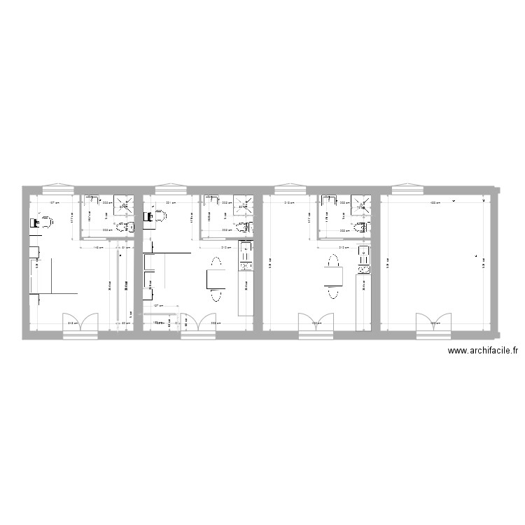 Aménagement studios projet 3. Plan de 0 pièce et 0 m2