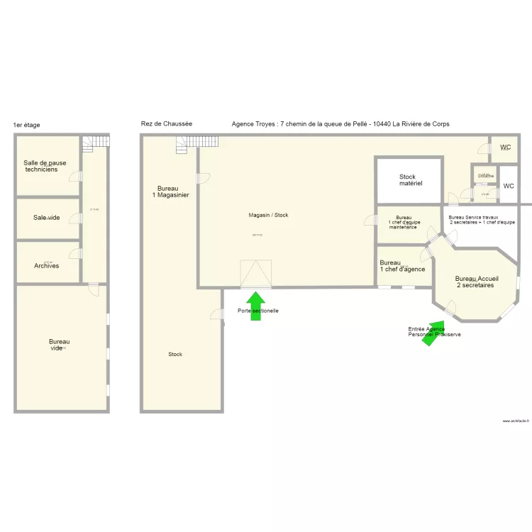 Plan agence Troyes fini. Plan de 