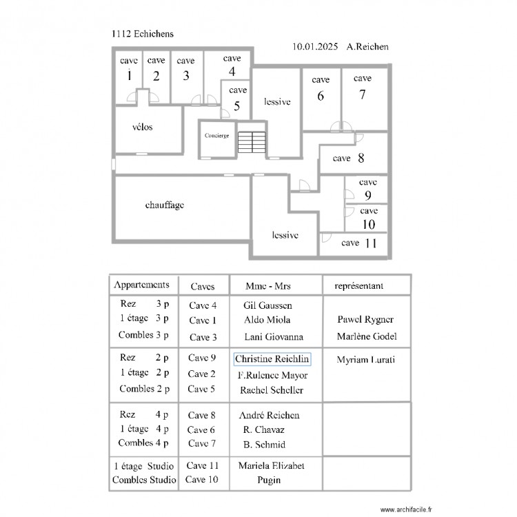 Rte du Village 48A . Plan de 9 pièces et 62 m2