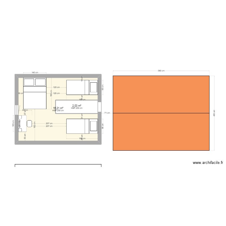 ANNEXE JARDIN. Plan de 5 pièces et 40 m2