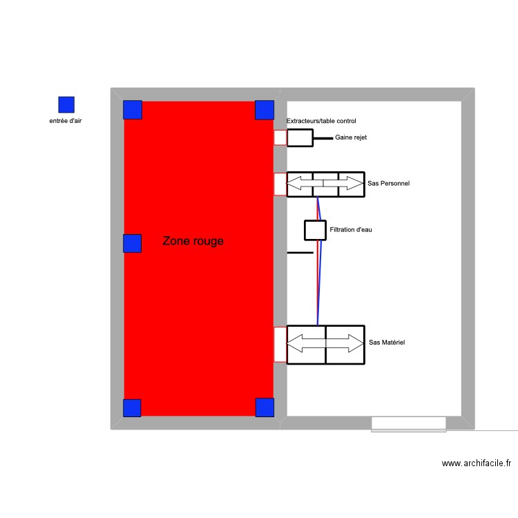 Barro. Plan de 8 pièces et 43 m2