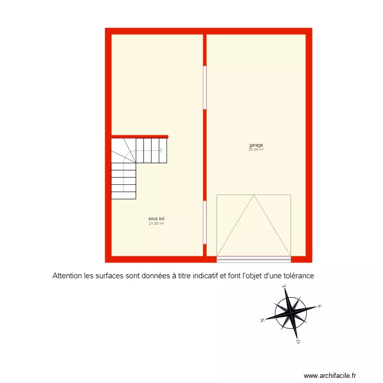 BI 3661 sous sol non c&ocirc;t&eacute;. Plan de 
