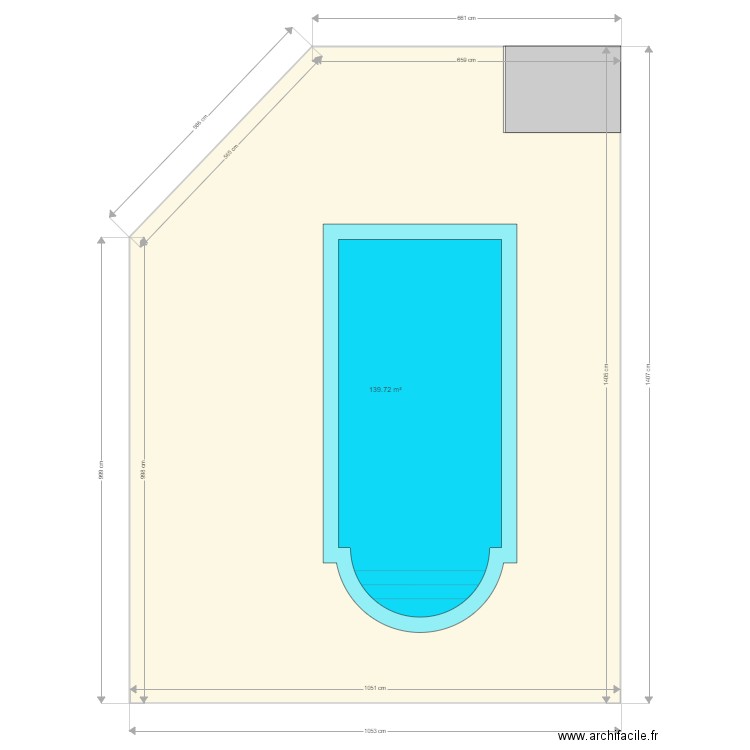 piscine. Plan de 0 pièce et 0 m2