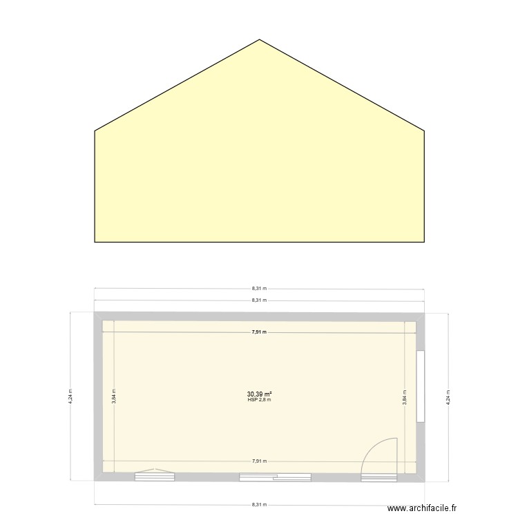 Plan complet macon 2. Plan de 1 pièce et 30 m2